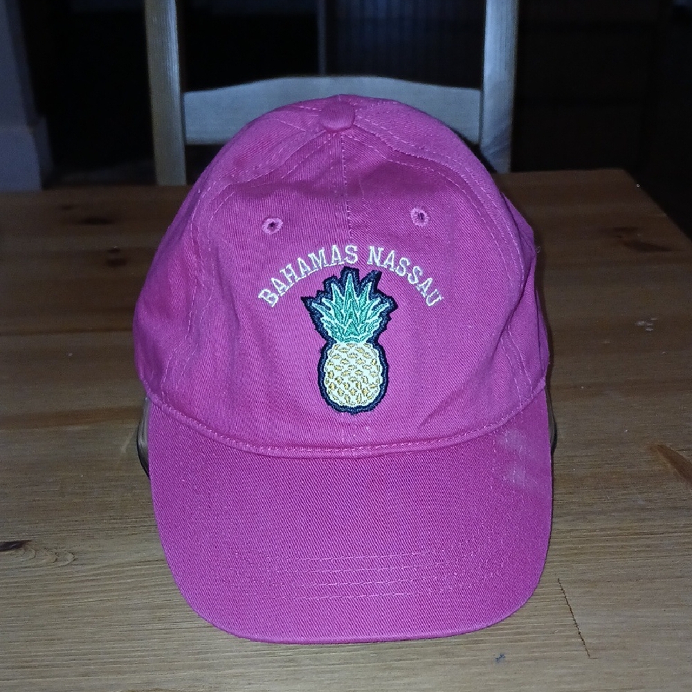 Bahamas Nassau Pink Cap with Pineapple Embroidery